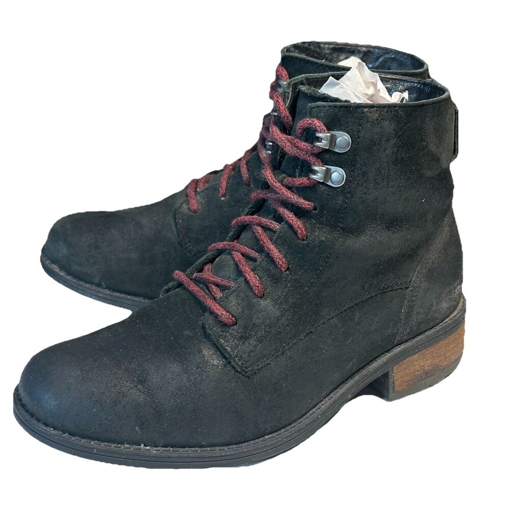Ugg Size 8 Denhali Hiker Waterproof Black Leather Shearling Lined Boots 1007745